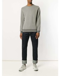 grauer Pullover mit einem Rundhalsausschnitt von Calvin Klein Jeans