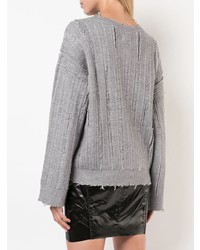 grauer Pullover mit einem Rundhalsausschnitt von RtA