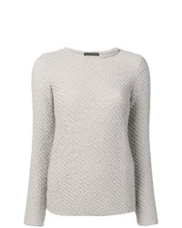 grauer Pullover mit einem Rundhalsausschnitt von Emporio Armani