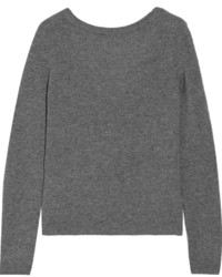 grauer Pullover mit einem Rundhalsausschnitt von Equipment