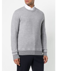 grauer Pullover mit einem Rundhalsausschnitt von Pringle Of Scotland