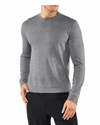 grauer Pullover mit einem Rundhalsausschnitt von Falke