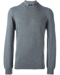grauer Pullover mit einem Rundhalsausschnitt von Fay