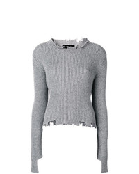 grauer Pullover mit einem Rundhalsausschnitt von Federica Tosi