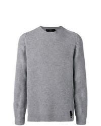 grauer Pullover mit einem Rundhalsausschnitt von Fendi