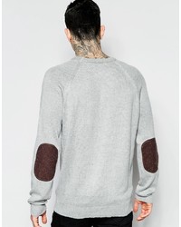 grauer Pullover mit einem Rundhalsausschnitt von Bellfield