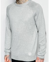 grauer Pullover mit einem Rundhalsausschnitt von Bellfield