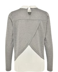 grauer Pullover mit einem Rundhalsausschnitt von Fransa