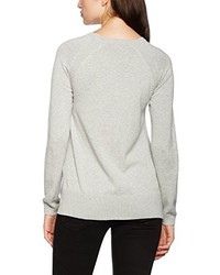 grauer Pullover mit einem Rundhalsausschnitt von GANT