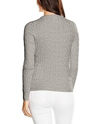 grauer Pullover mit einem Rundhalsausschnitt von GANT