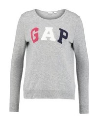 grauer Pullover mit einem Rundhalsausschnitt von Gap