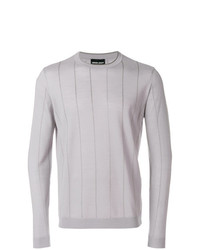grauer Pullover mit einem Rundhalsausschnitt von Giorgio Armani