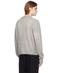 grauer Pullover mit einem Rundhalsausschnitt von Amiri