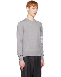 grauer Pullover mit einem Rundhalsausschnitt von Thom Browne