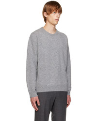 grauer Pullover mit einem Rundhalsausschnitt von Solid Homme