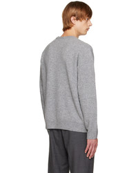 grauer Pullover mit einem Rundhalsausschnitt von Solid Homme