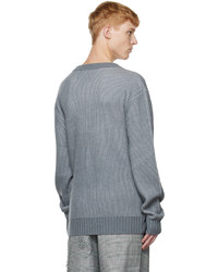 grauer Pullover mit einem Rundhalsausschnitt von Feng Chen Wang