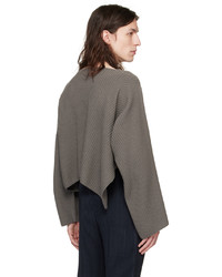 grauer Pullover mit einem Rundhalsausschnitt von 132 5. ISSEY MIYAKE