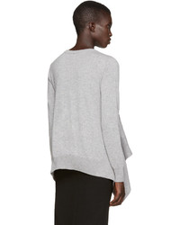 grauer Pullover mit einem Rundhalsausschnitt von Alexander McQueen