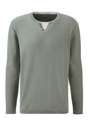 grauer Pullover mit einem Rundhalsausschnitt von H.I.S