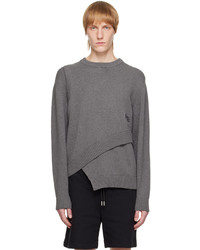 grauer Pullover mit einem Rundhalsausschnitt von Heliot Emil