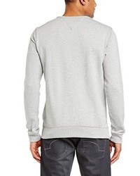grauer Pullover mit einem Rundhalsausschnitt von Hilfiger Denim