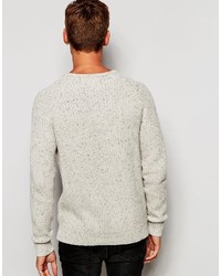 grauer Pullover mit einem Rundhalsausschnitt von Selected