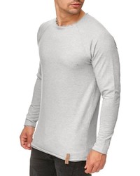 grauer Pullover mit einem Rundhalsausschnitt von INDICODE