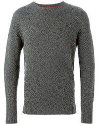 grauer Pullover mit einem Rundhalsausschnitt von Isaia