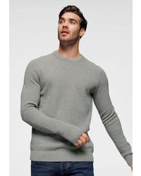grauer Pullover mit einem Rundhalsausschnitt von Izod