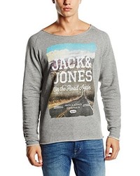 grauer Pullover mit einem Rundhalsausschnitt von Jack & Jones