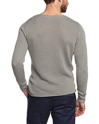 grauer Pullover mit einem Rundhalsausschnitt von JACK & JONES PREMIUM