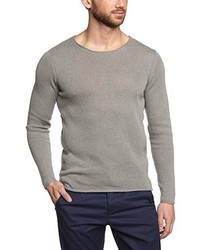 grauer Pullover mit einem Rundhalsausschnitt von JACK & JONES PREMIUM