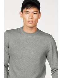 grauer Pullover mit einem Rundhalsausschnitt von John Devin