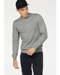 grauer Pullover mit einem Rundhalsausschnitt von John Devin