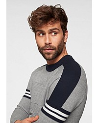 grauer Pullover mit einem Rundhalsausschnitt von Joop Jeans