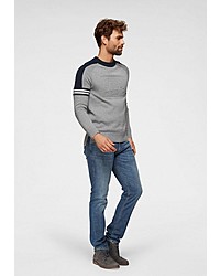 grauer Pullover mit einem Rundhalsausschnitt von Joop Jeans
