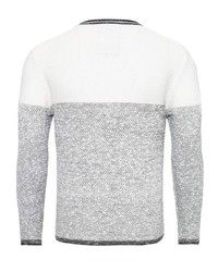 grauer Pullover mit einem Rundhalsausschnitt von Key Largo