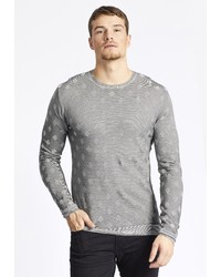 grauer Pullover mit einem Rundhalsausschnitt von khujo