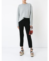 grauer Pullover mit einem Rundhalsausschnitt von Proenza Schouler