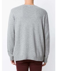 grauer Pullover mit einem Rundhalsausschnitt von OSKLEN