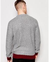 grauer Pullover mit einem Rundhalsausschnitt von Bellfield