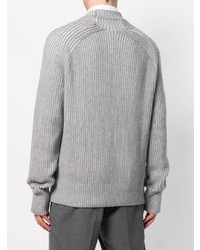 grauer Pullover mit einem Rundhalsausschnitt von Jil Sander