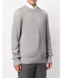 grauer Pullover mit einem Rundhalsausschnitt von Jil Sander