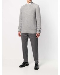 grauer Pullover mit einem Rundhalsausschnitt von Jil Sander