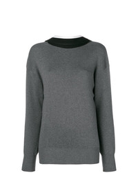 grauer Pullover mit einem Rundhalsausschnitt von Krizia