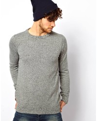 grauer Pullover mit einem Rundhalsausschnitt von Kulte
