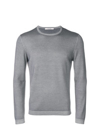 grauer Pullover mit einem Rundhalsausschnitt von La Fileria For D'aniello