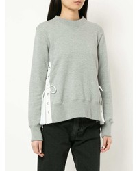 grauer Pullover mit einem Rundhalsausschnitt von Sacai