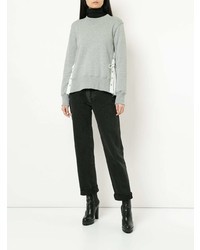 grauer Pullover mit einem Rundhalsausschnitt von Sacai